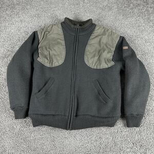 Beretta Jacket Mens Large Green Wool Full Zip Sherpa Lined Shooting Outdoors